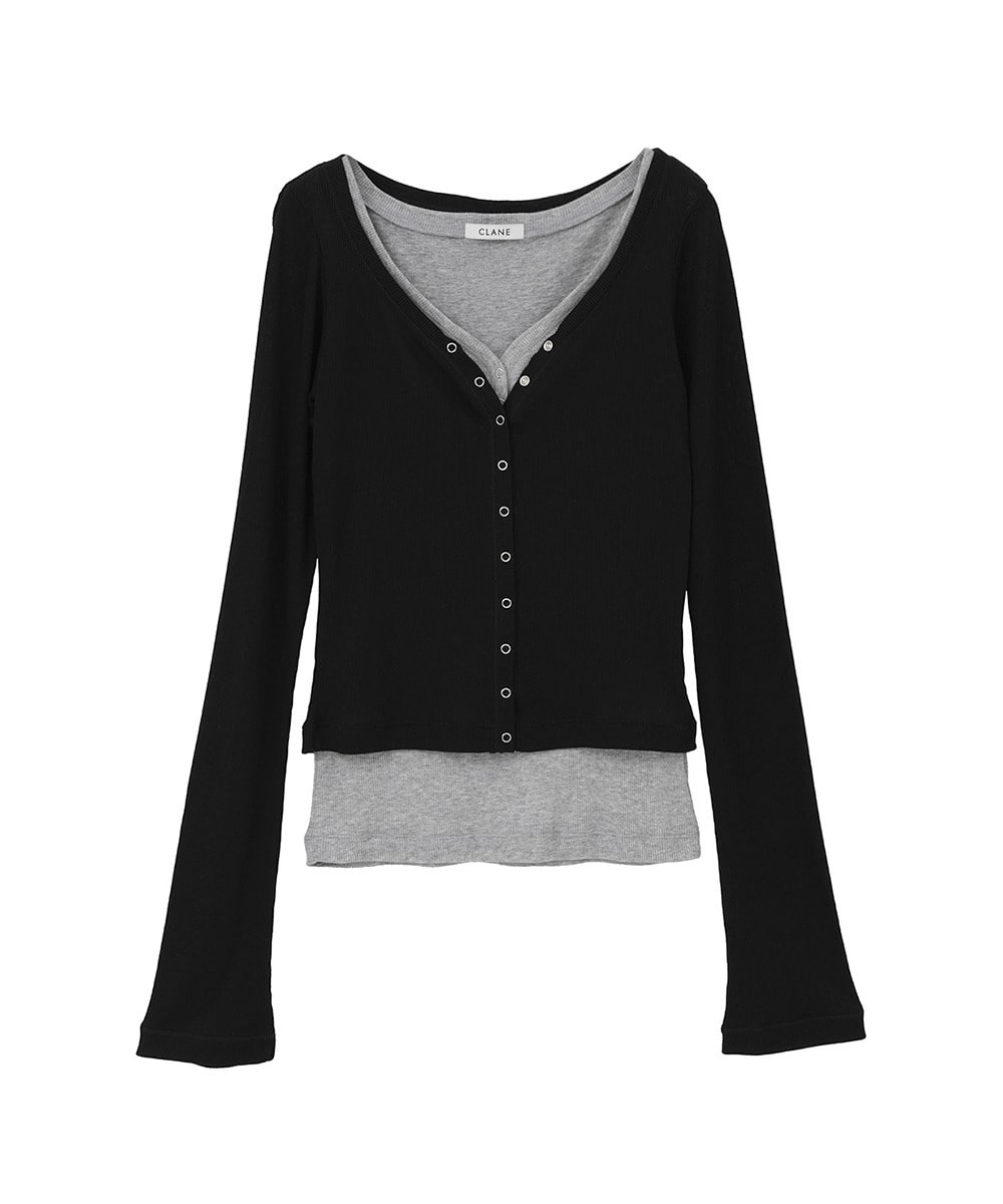 CURVED NECK LAYERED SET TOPS