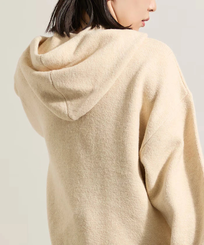 Knit hoodie with pockets