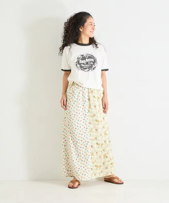 Floral Satin Skirt
