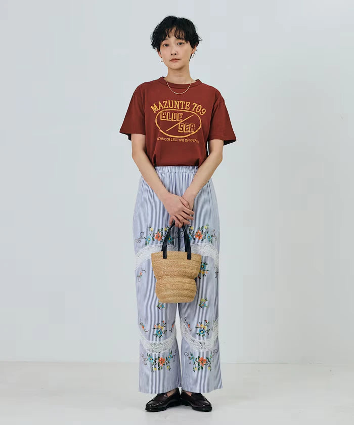 Vintage-Like Used Essence Print T-Shirt