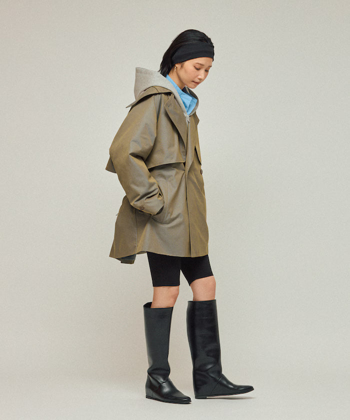 Mid-length T/C Chambray Trench Coat