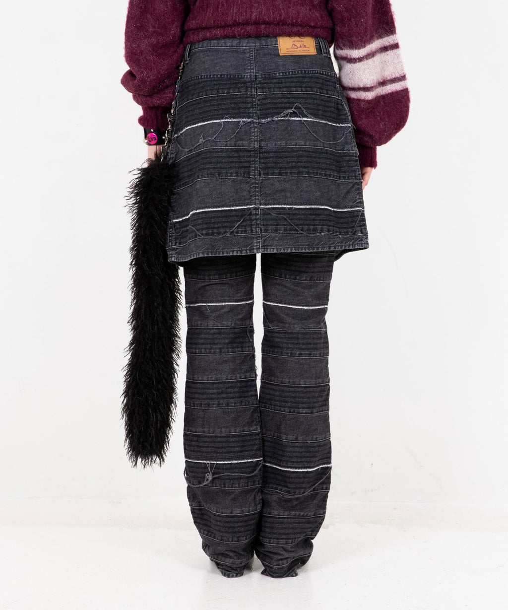 Scratch Flare Denim Pants