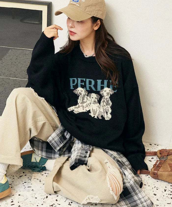 Dalmatian Dog Design Jacquard Knit Limited Edition