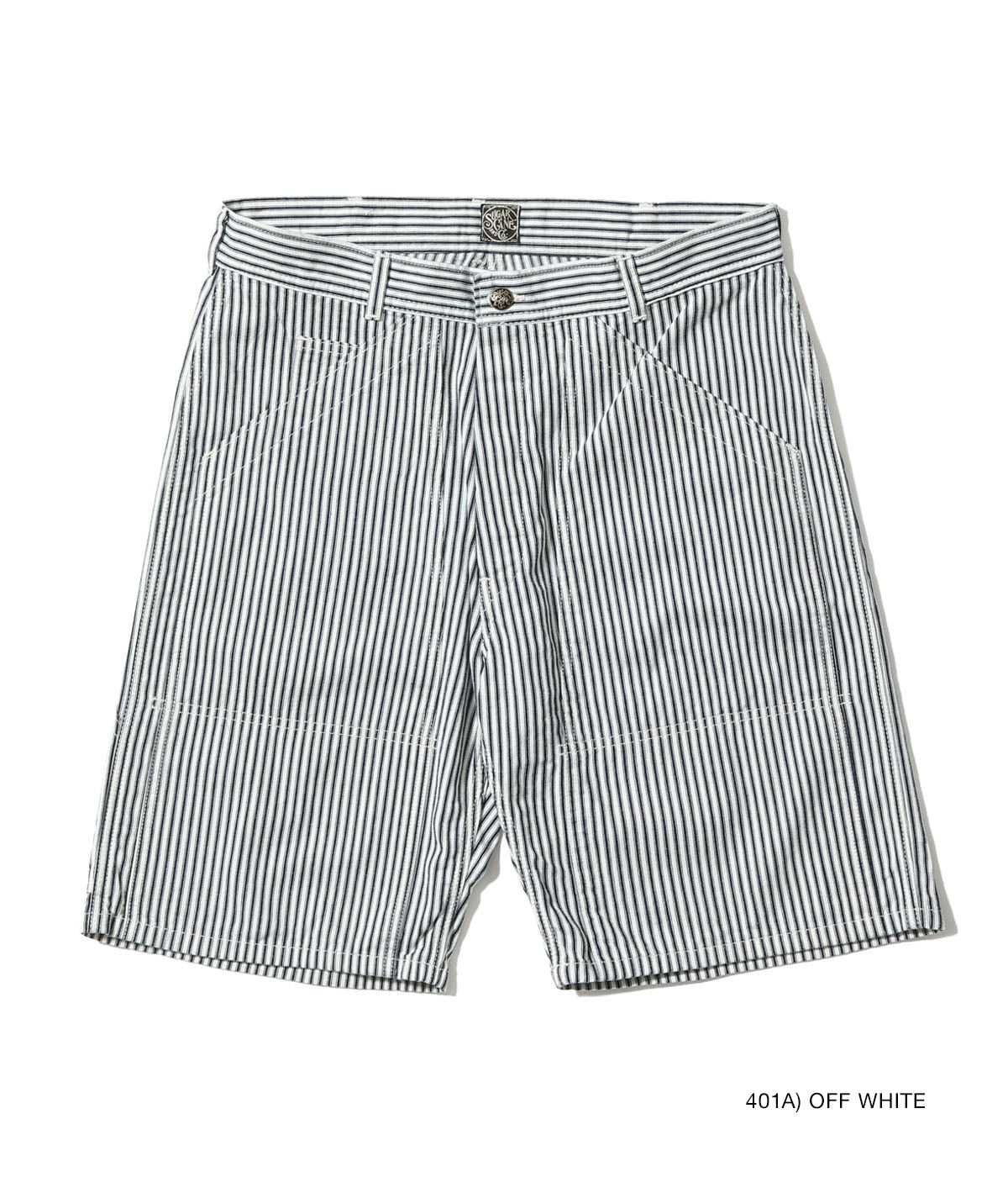 Fiction Romance 6oz. Indigo Stripe Double Knee Shorts