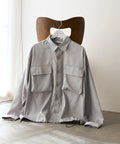 Stripe Shirt Blouson / Setup Compatible / Layer / Relaxed Fit