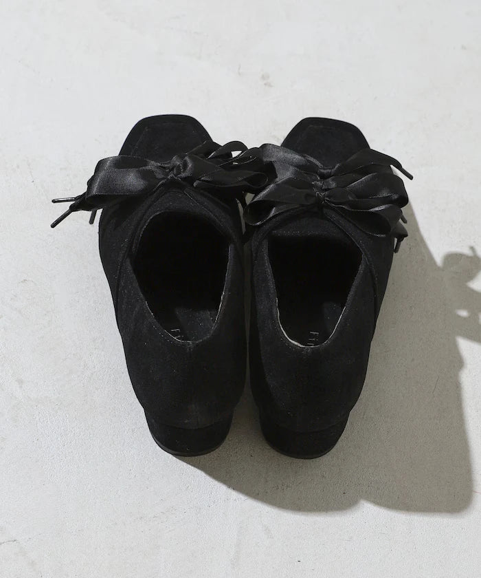 Suede-like Ribbon Lace-up Shoes (Available in sizes 22.5 to 24.5 cm)
