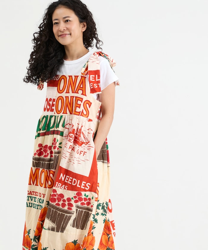 India FEEDBAG Print Shoulder Ribbon Camisole Dress
