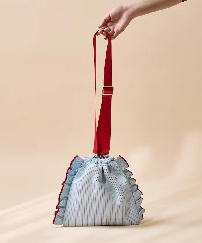 Multiway Color Knit Frill Shoulder Bag