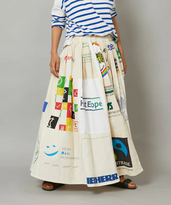 Vintage European Eco Bag Remake Skirt