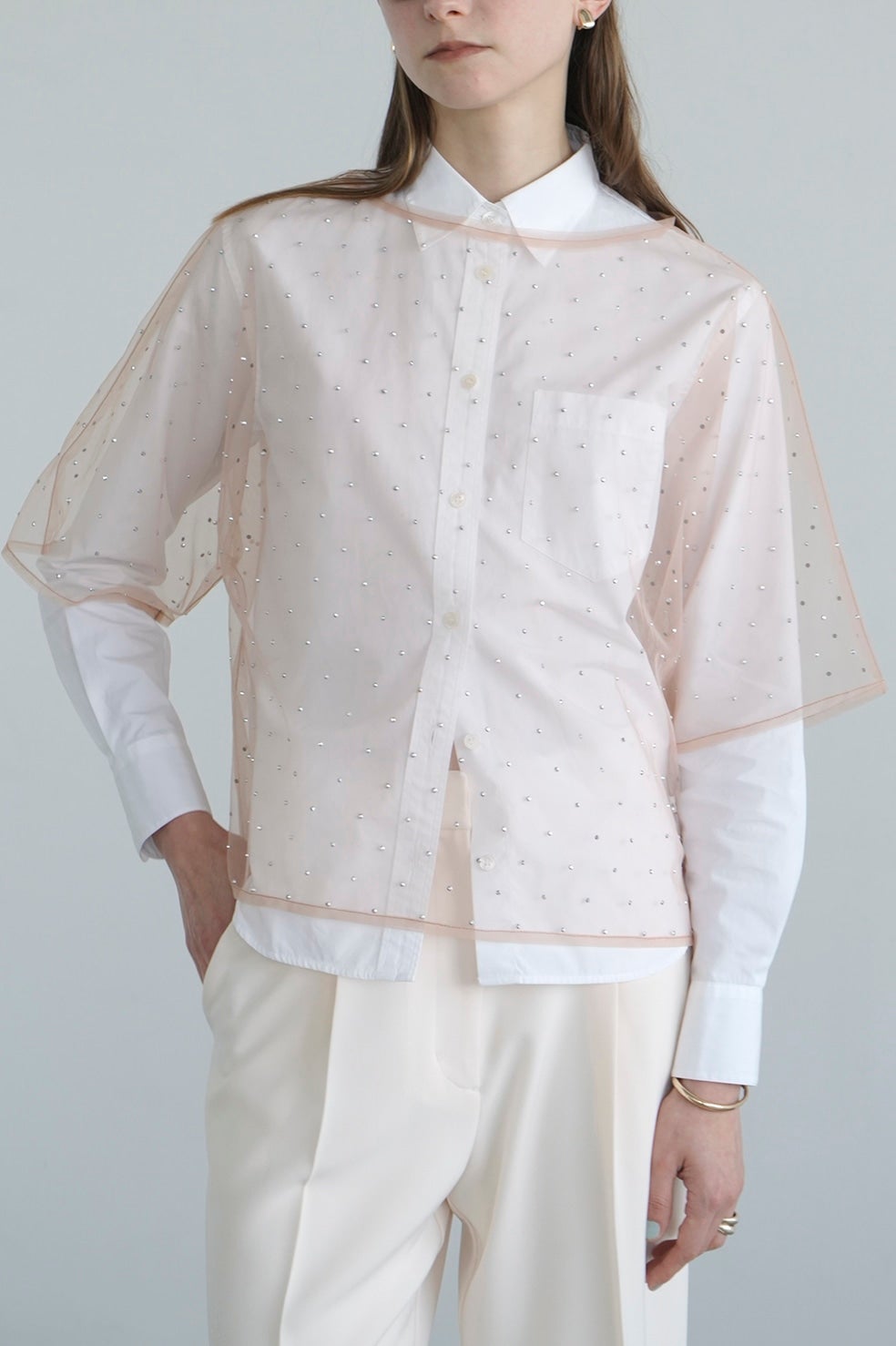 RHINESTONE SHEER TOPS