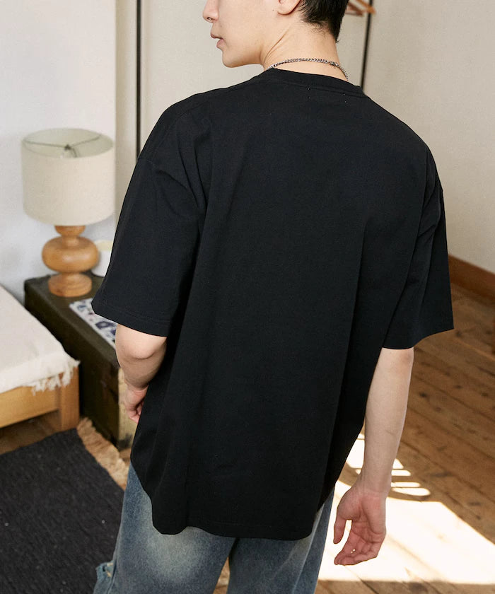 <Functional Material> SLOTH Embroidered Cat T-Shirt Limited Edition