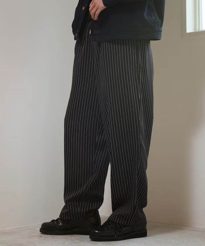 Spindle Stripe Easy Wide Pants / Compatible with Setup