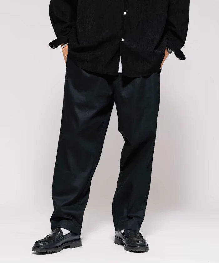 Wide Silhouette Drawstring Chino Pants / Tapered Silhouette Easy Chino Pants