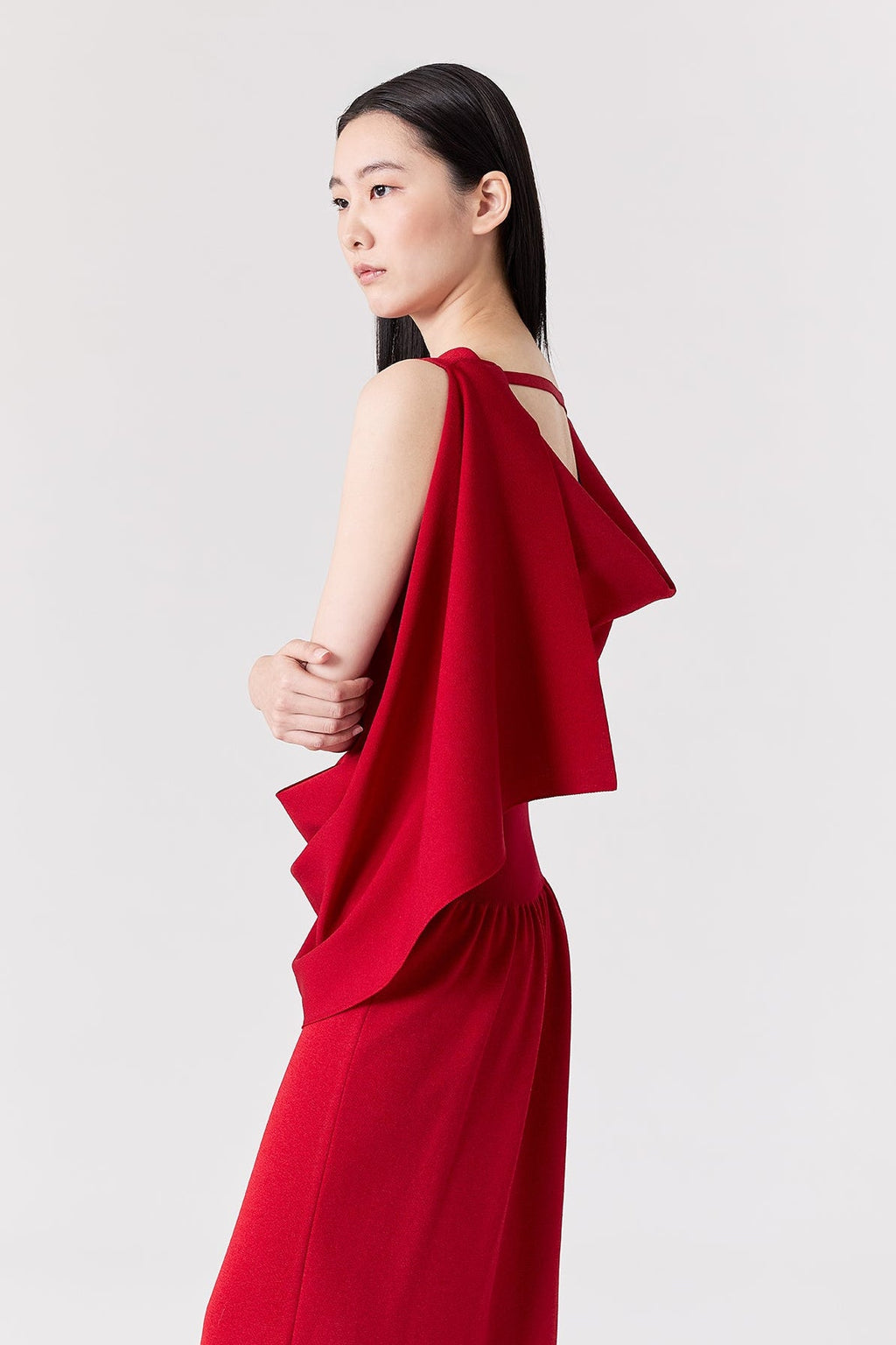 AC MILAN DRAPED SLEEVELESS DRESS