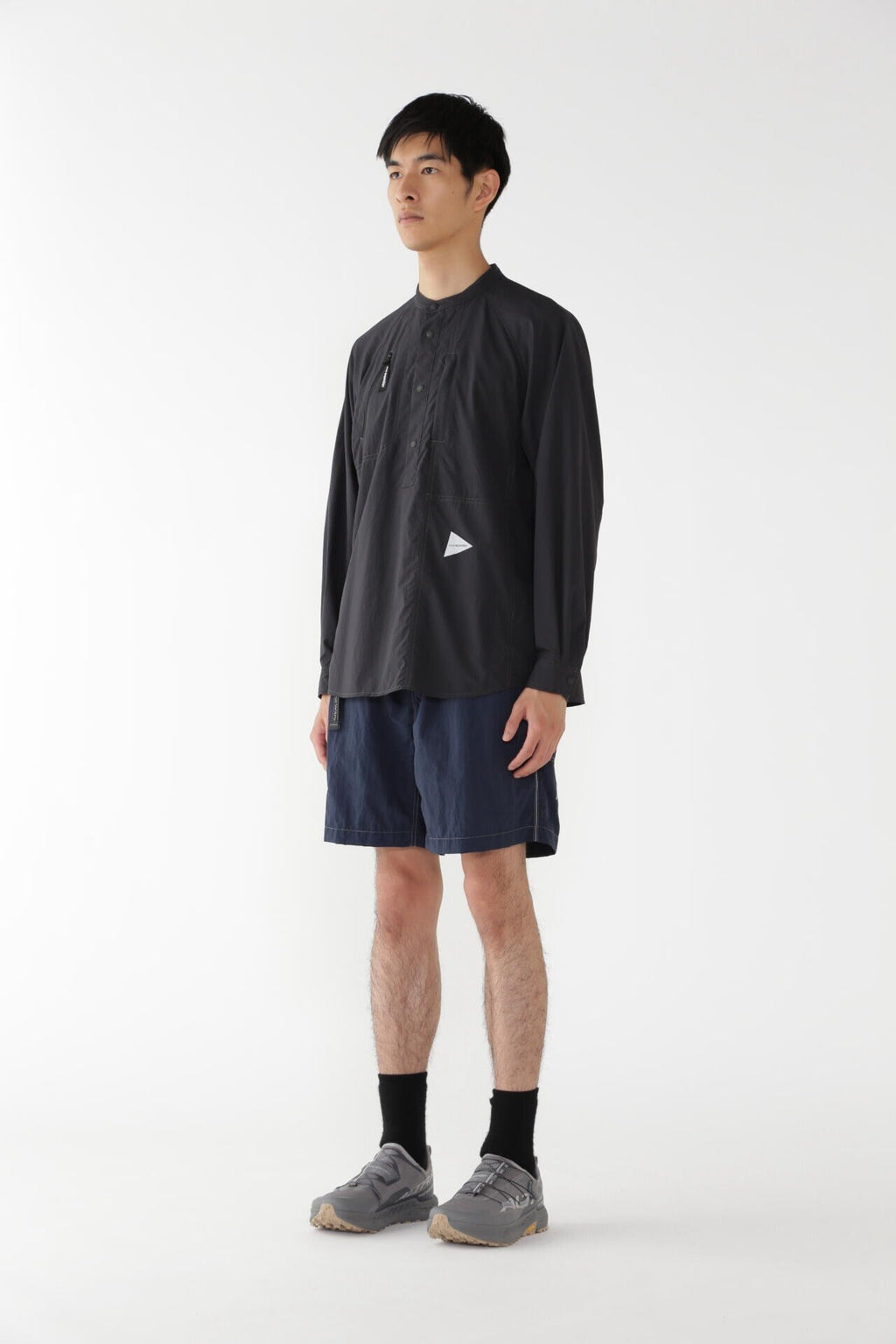 stretch rip band collar shirt