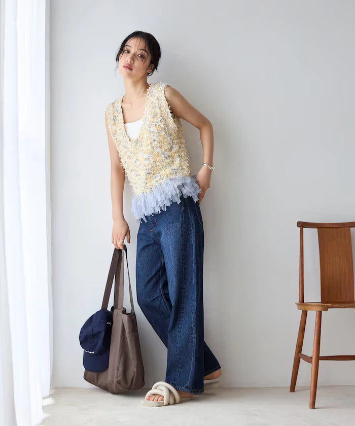 2WAY Fringe Hem Knit Vest