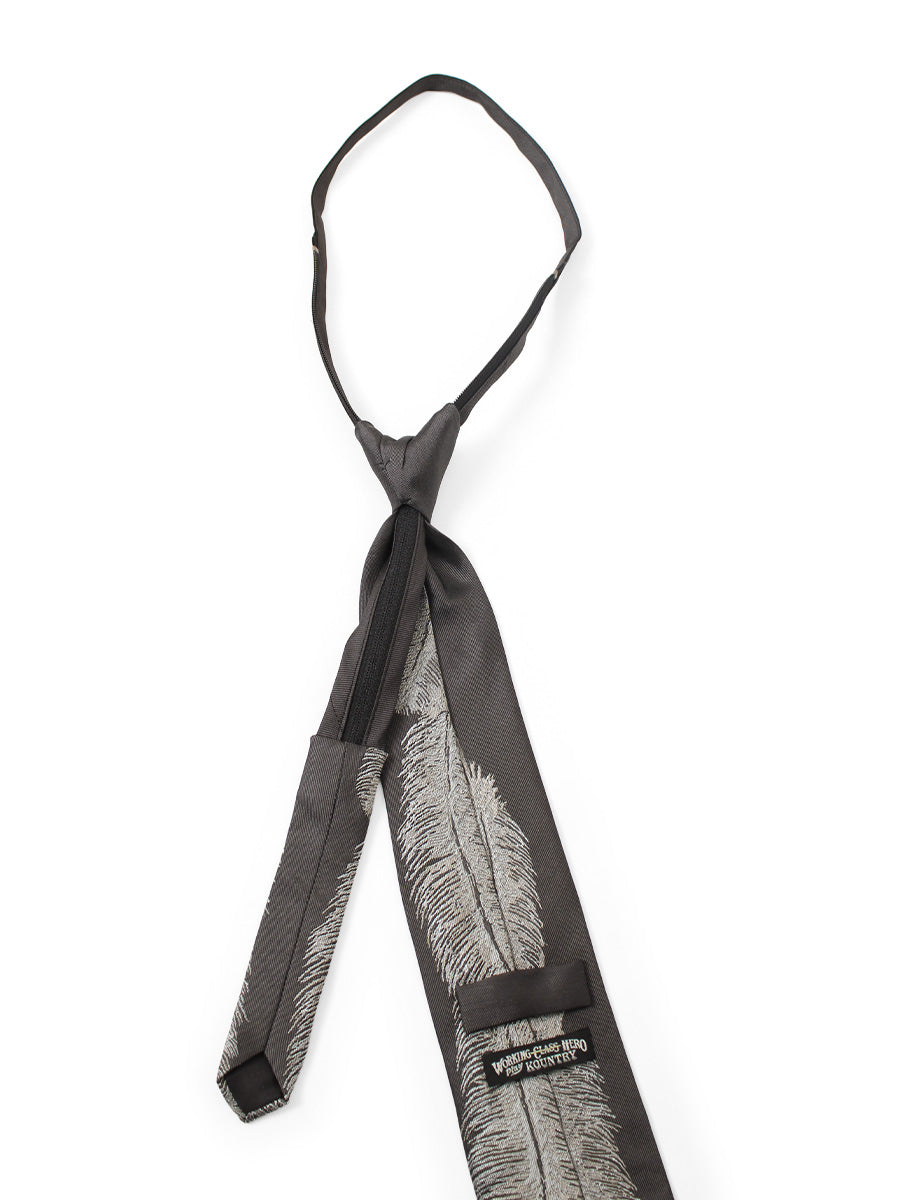 Silk Twill Feather ZIP Tie