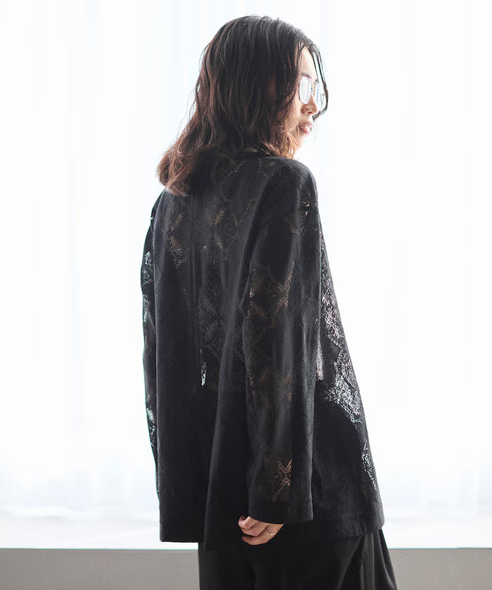 [February 12 12:00 Release] Panel Lace Shirt Jacket / Compatible with Setup