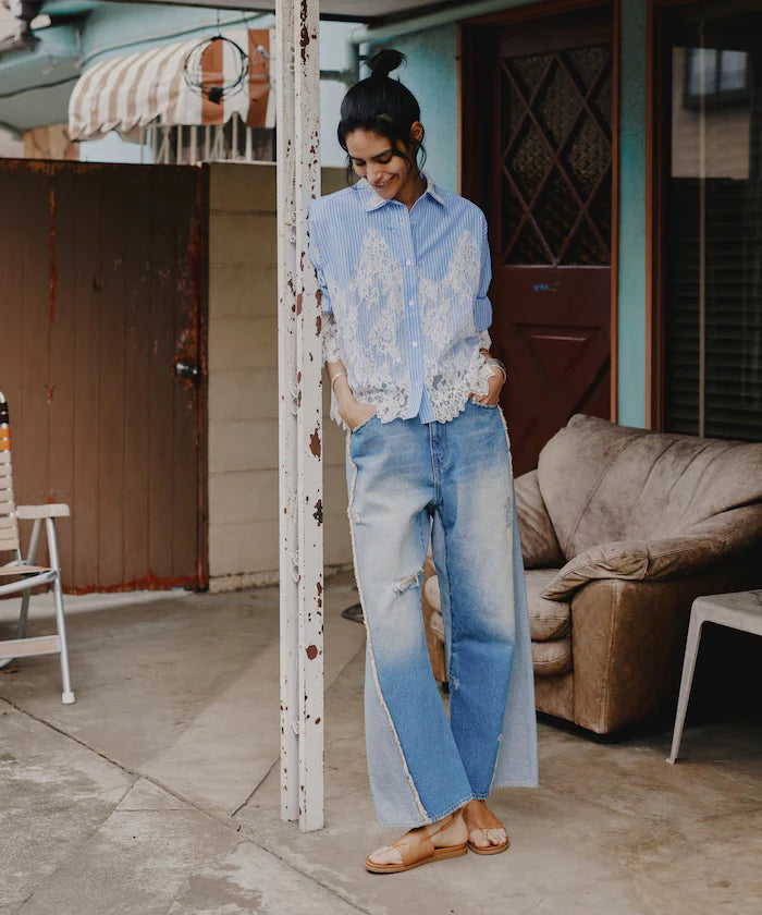 Lace Docking Stripe Shirt