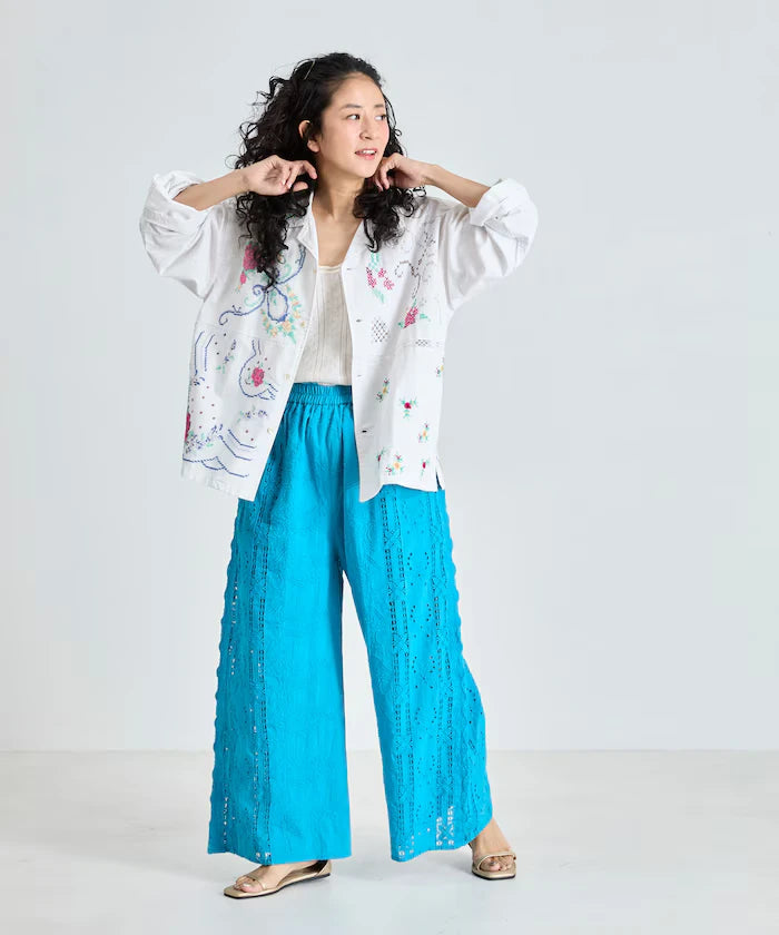 Cutwork Embroidered Easy Pants