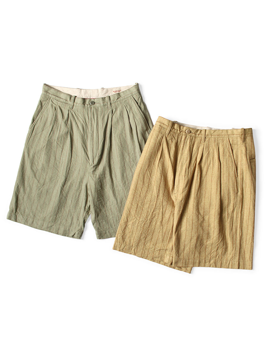 Cotton Linen Gibson Stripe IVY Short Pants