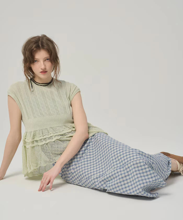 Japan Made Whole Garment Peplum Top