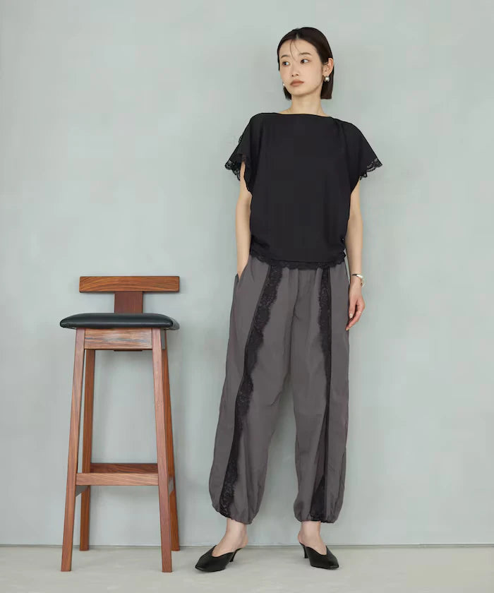 Handkerchief Sleeve Shirring Blouse