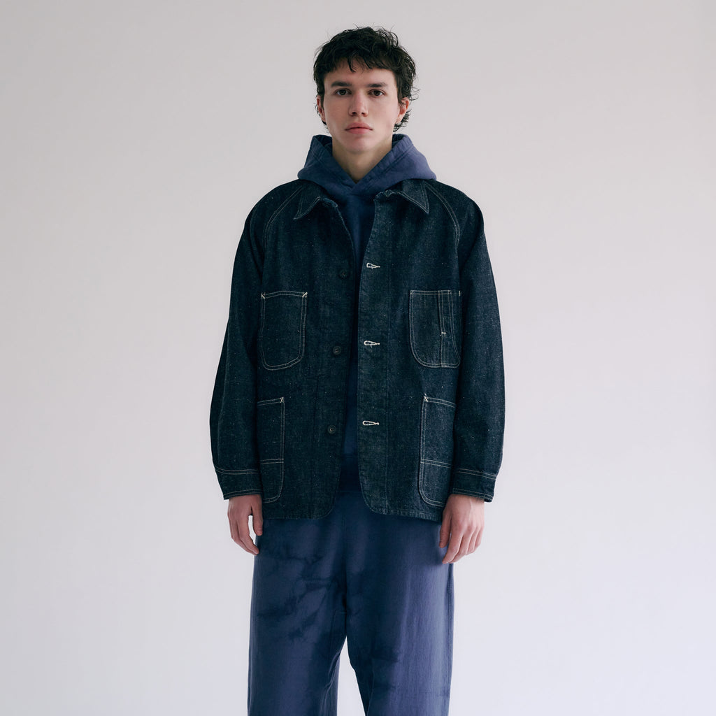 GL15377A / RECYCLED WASTE SUVIN COTTON YARN 11.5oz. DENIM WORK COAT