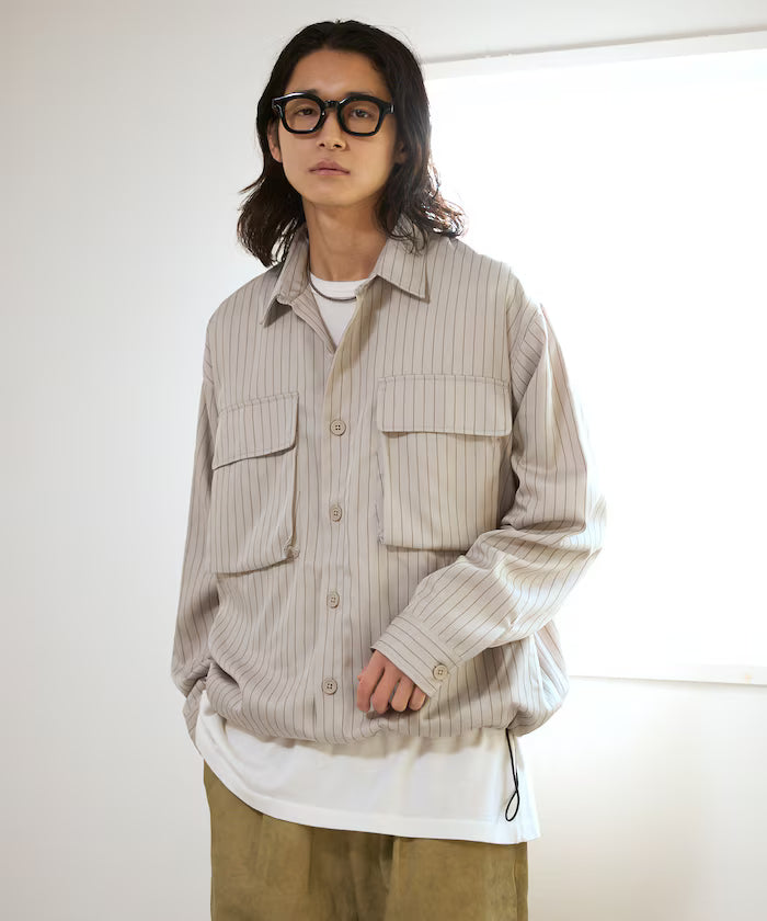 Spindle Stripe Shirt Jacket / Suitable for Setup
