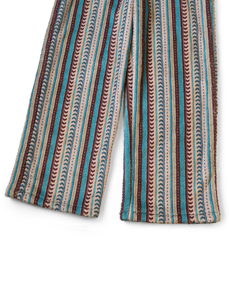 Columbia Stripe Pattern Fleece Easy Straight Pants