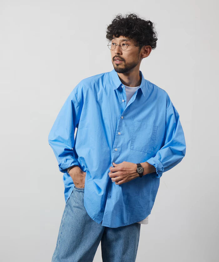 <New Color Added> Relaxed Fit Broad Shirt / Regular Collar / Long Sleeve