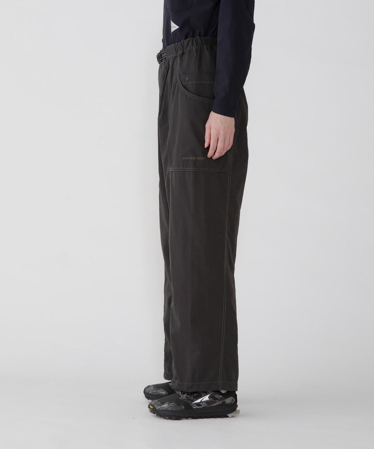 crinkled nylon pants