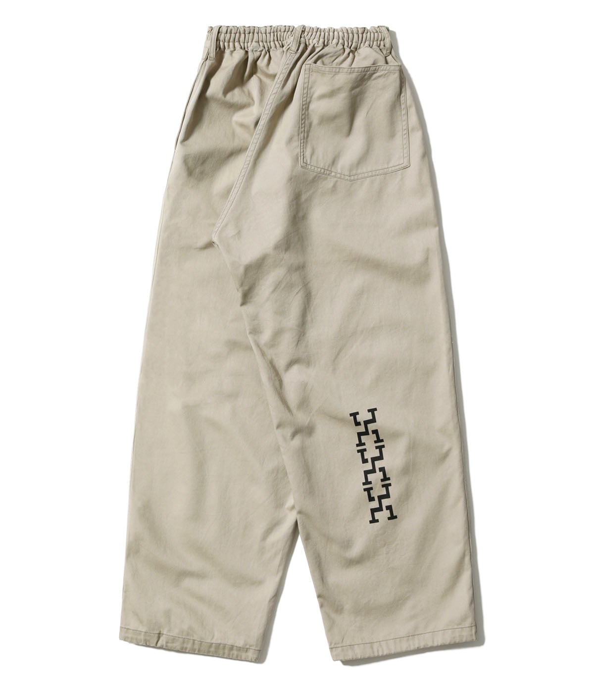 MODUCT COTTON TWILL SCRAB PANTS with STENCIL PRINT AGING MODEL