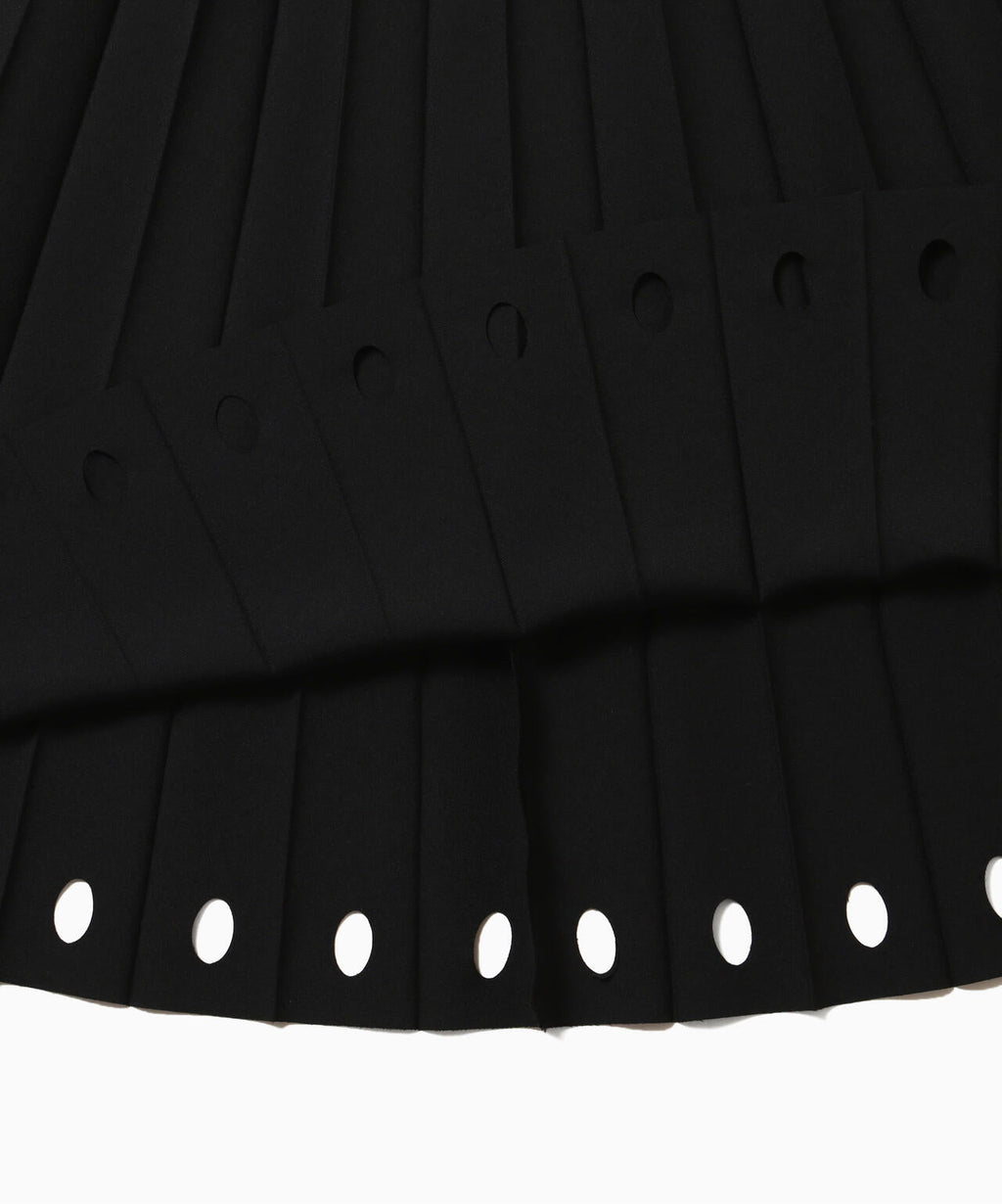 PE melange twill pleats skirt (W)