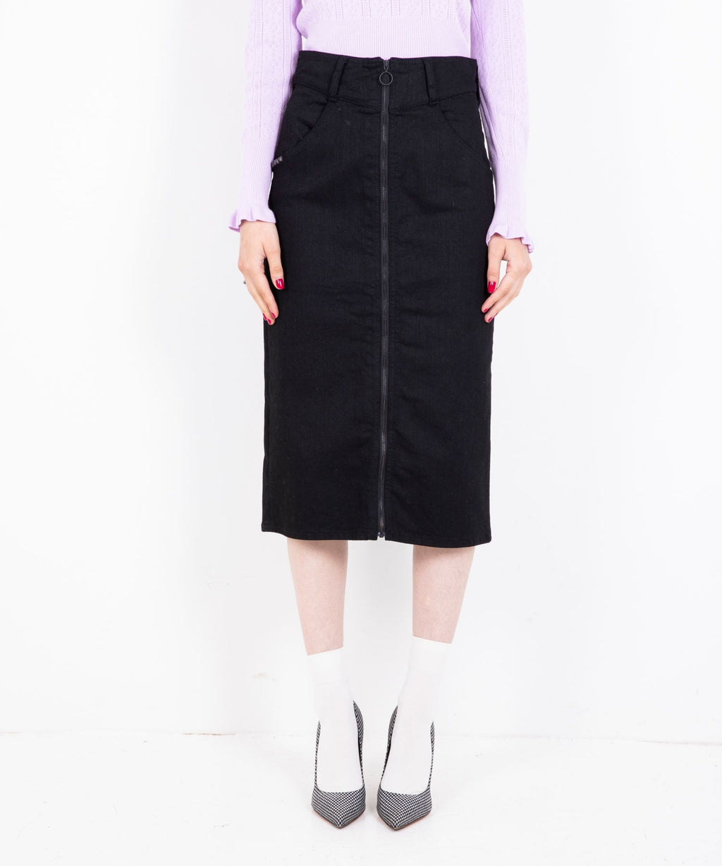 Front ZIP Tight Denim Skirt