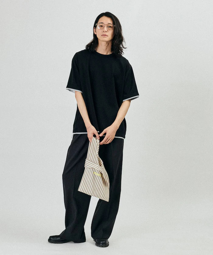 Stripe Print Canvas Market Bag