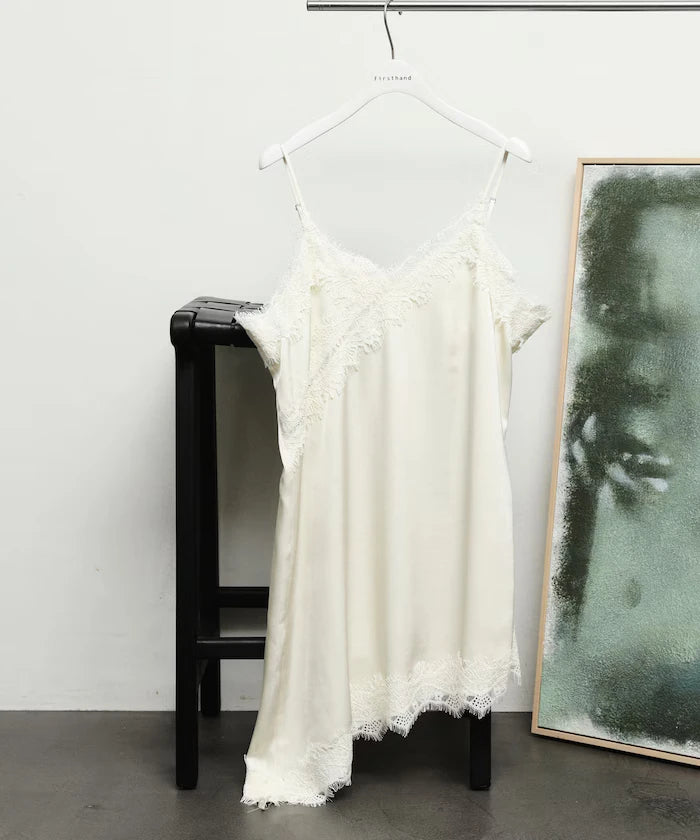 Lace Contrast Vintage Satin Camisole Top