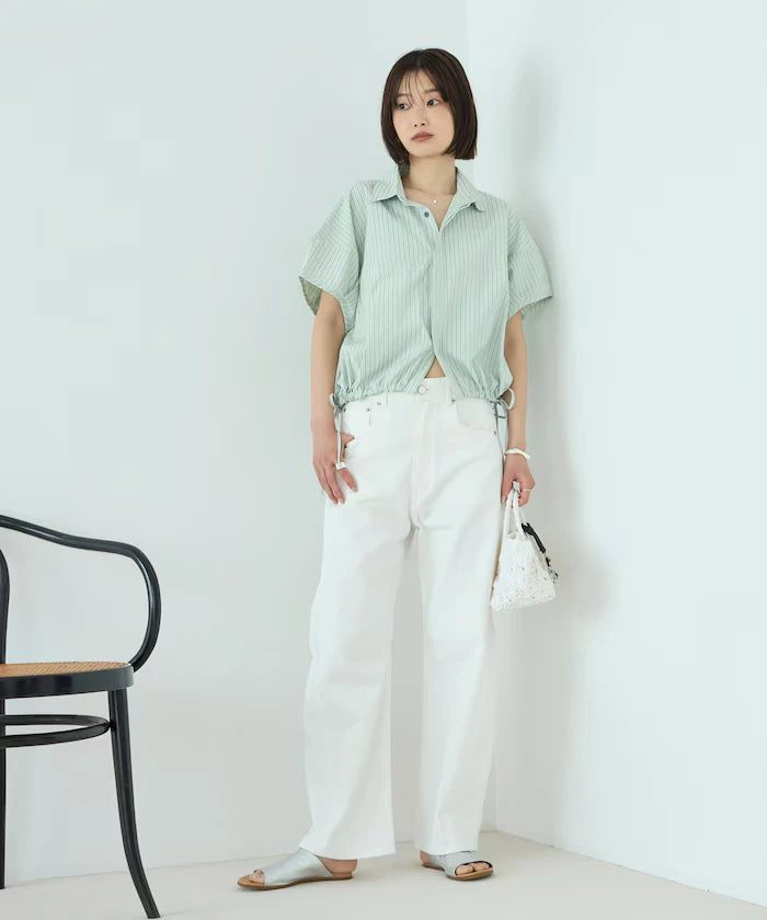 Switch Short Sleeve Hem Code Blouse