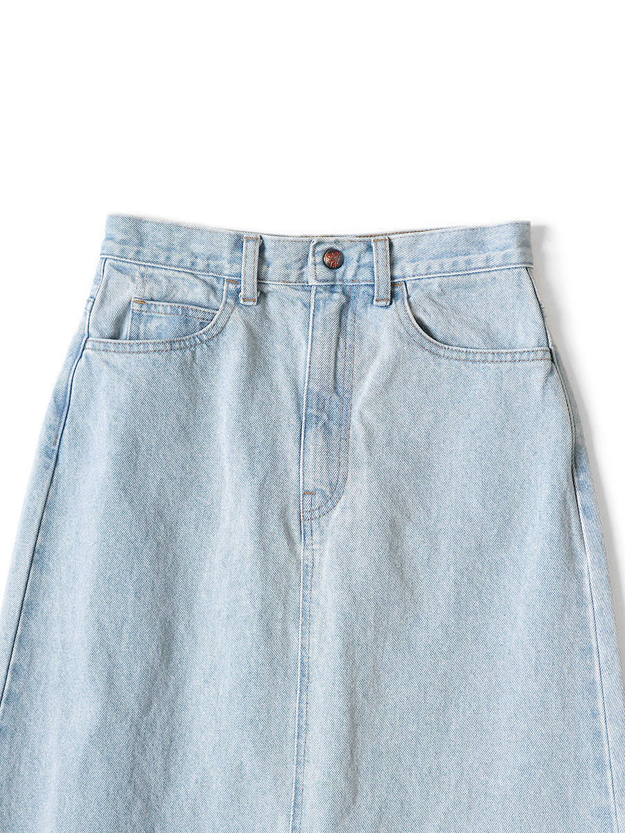 13oz Denim High Waist Maxi Skirt (Processed)