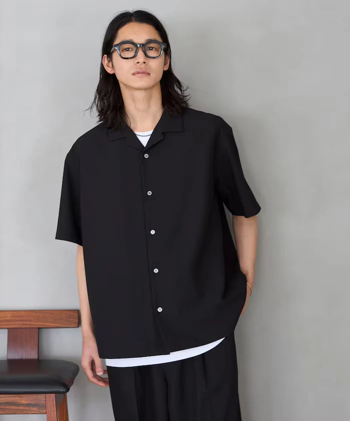 Functional Material Open Collar Short Sleeve Shirt Set 3 Piece Set / Washable / UV Cut / Quick Dry / Cooling Touch