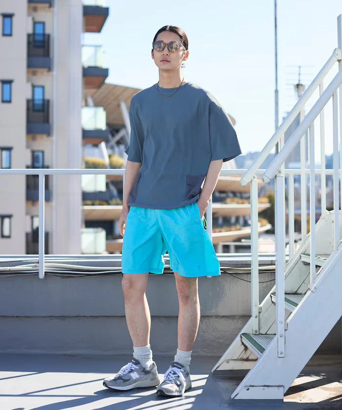 Nylon Medium Length Baggy Shorts