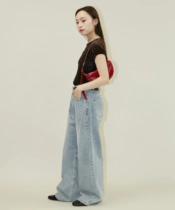 Puff Sleeve Sheer Flocky T-Shirt Limited Edition