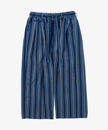 bingo kasuri hakama pants yellow navy stripe