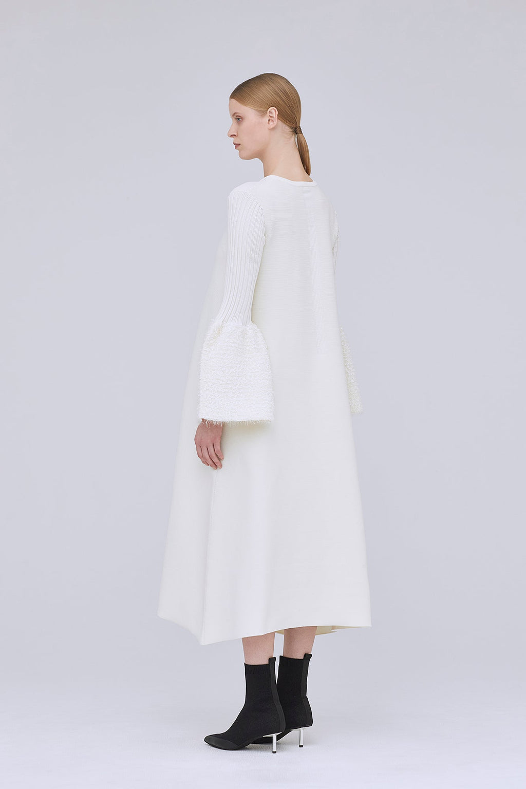 POTTERY REEF LUXE LONG BELL SLEEVE FLARE DRESS
