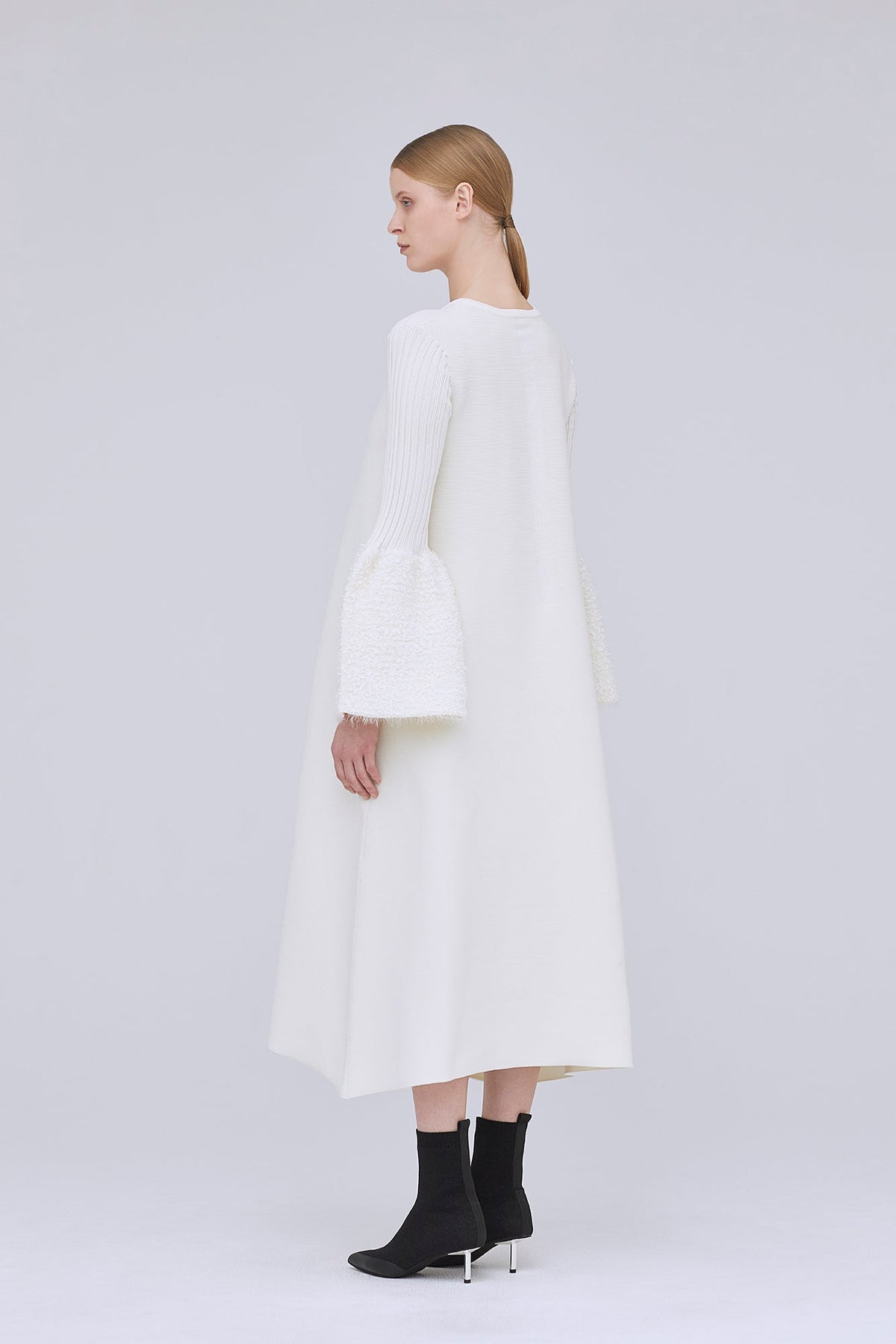 POTTERY REEF LUXE LONG BELL SLEEVE FLARE DRESS