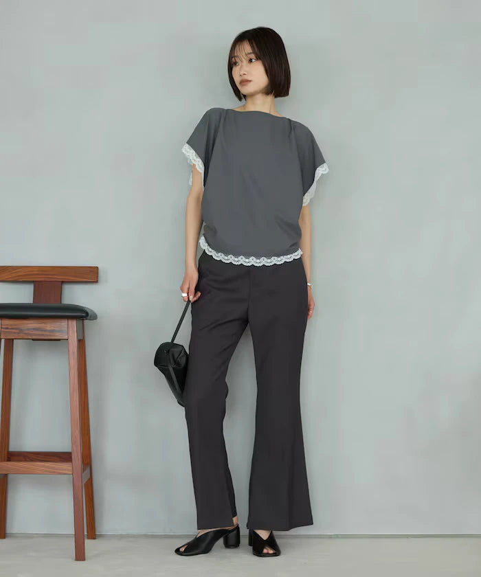 Handkerchief Sleeve Shirring Blouse