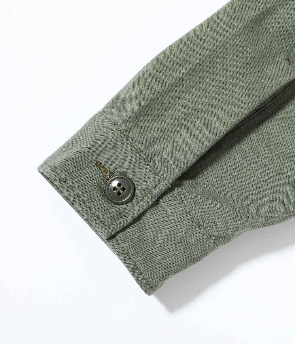 Shirt Man's Cotton Sateen Olive Green Shade107 "Demilitarized Zone"