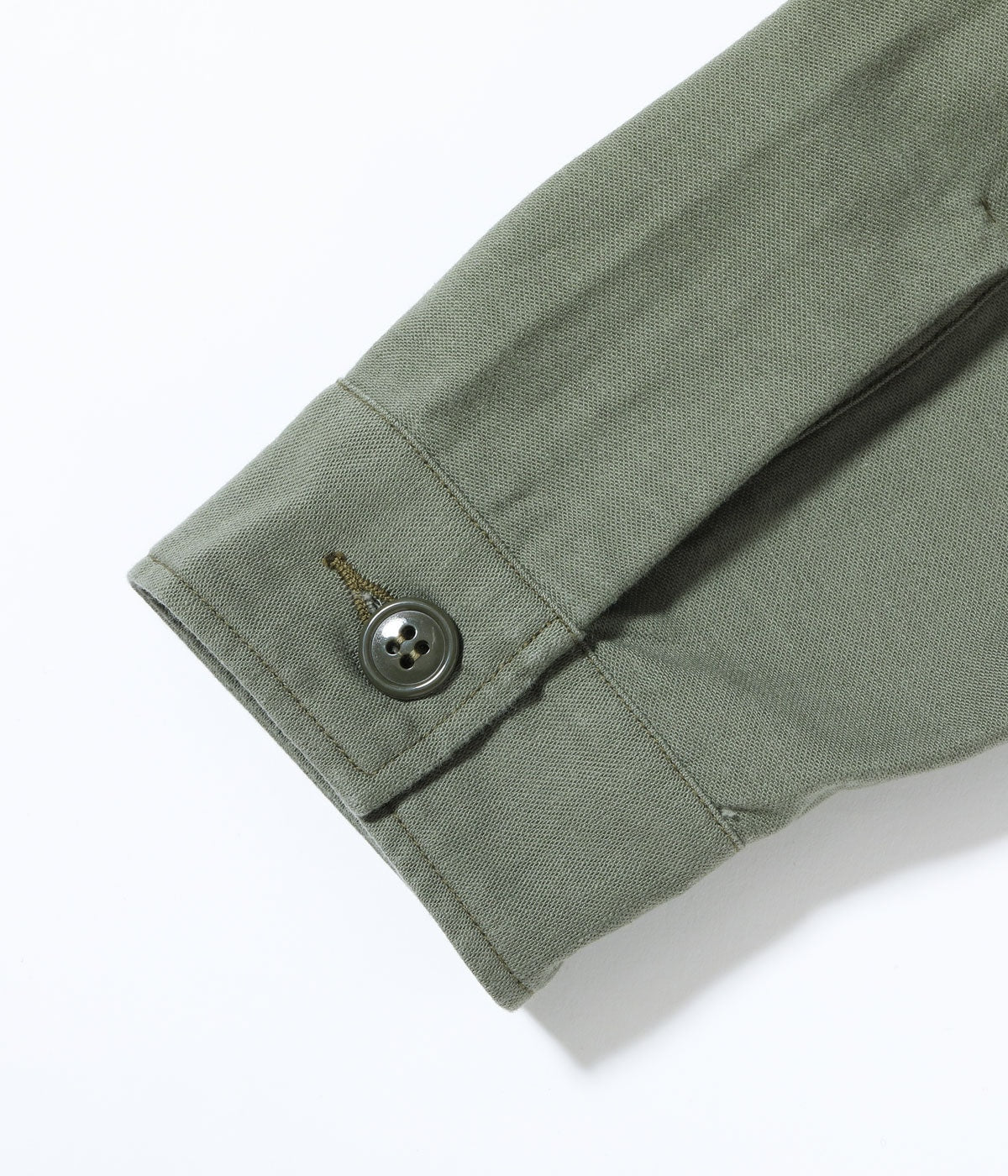 Shirt Man's Cotton Sateen Olive Green Shade107 "Demilitarized Zone"