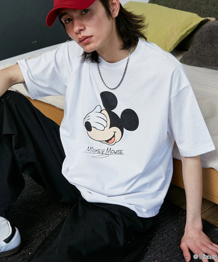 <Functional Material>Mickey Mouse Face T-Shirt Limited Edition