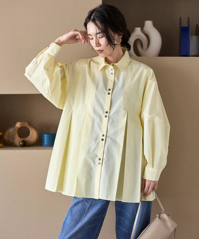 Box Stacked Balloon Sleeve Long Sleeve Shirt